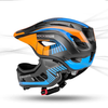 Rockbros TT-32SOBL-M children's bicycle helmet with removable chinbar, size M - black and orange - 3. kép