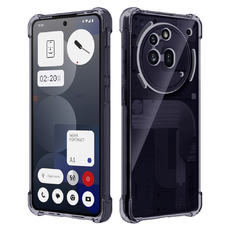  Ütésálló átlátszó szilikontok - Nothing Phone (3a) Pro - Füstös fekete - Techsuit tok