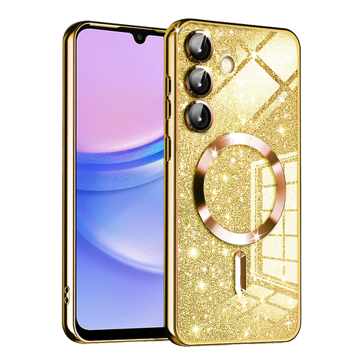  Samsung Galaxy A15 4G / A15 5G - Techsuit - Luxus Csillogó MagSafe - Arany tok