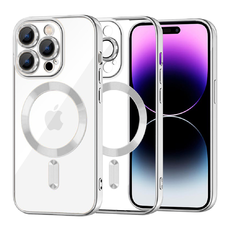 iPhone 14 Pro Max - Techsuit - Luxus Kristály MagSafe - Ezüst tok