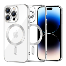 iPhone 14 Pro - Luxus kristályos MagSafe tok - Ezüst - Techsuit