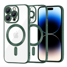 iPhone 14 Pro - Techsuit - Luxus Kristály MagSafe tok - Mélyzöld