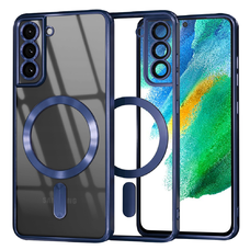 Samsung Galaxy S21 FE 5G Techsuit - Luxus Kristály MagSafe tok - Mély Kék