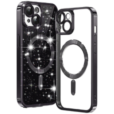 iPhone 15 - Techsuit Luxus Csillogó MagSafe Tok - Fekete tok