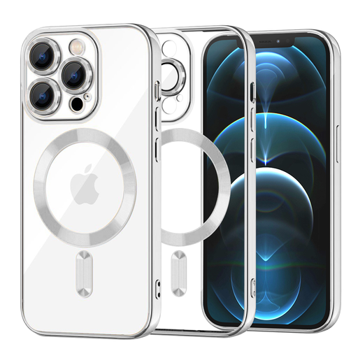 iPhone 12 Pro Max - Techsuit - Luxury Crystal MagSafe - Ezüst tok