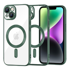 iPhone 14 Techsuit - Luxus Crystal MagSafe tok - Mélyzöld