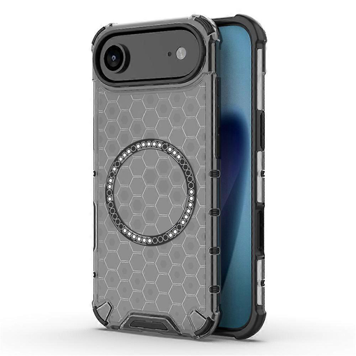 iPhone 17 Air - Techsuit - HoneyComb Shield MagSafe - Fekete tok