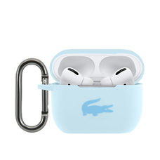Lacoste Liquid Silicone Fényes Logóval Nyomtatott Tok AirPods Pro-hoz Kék