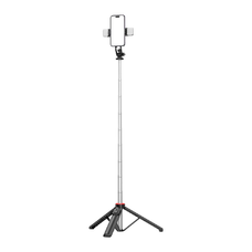 Selfie bot WC13YDS teleszkópos tripod 1,3m dupla lámpával és telefontartóval - fekete
