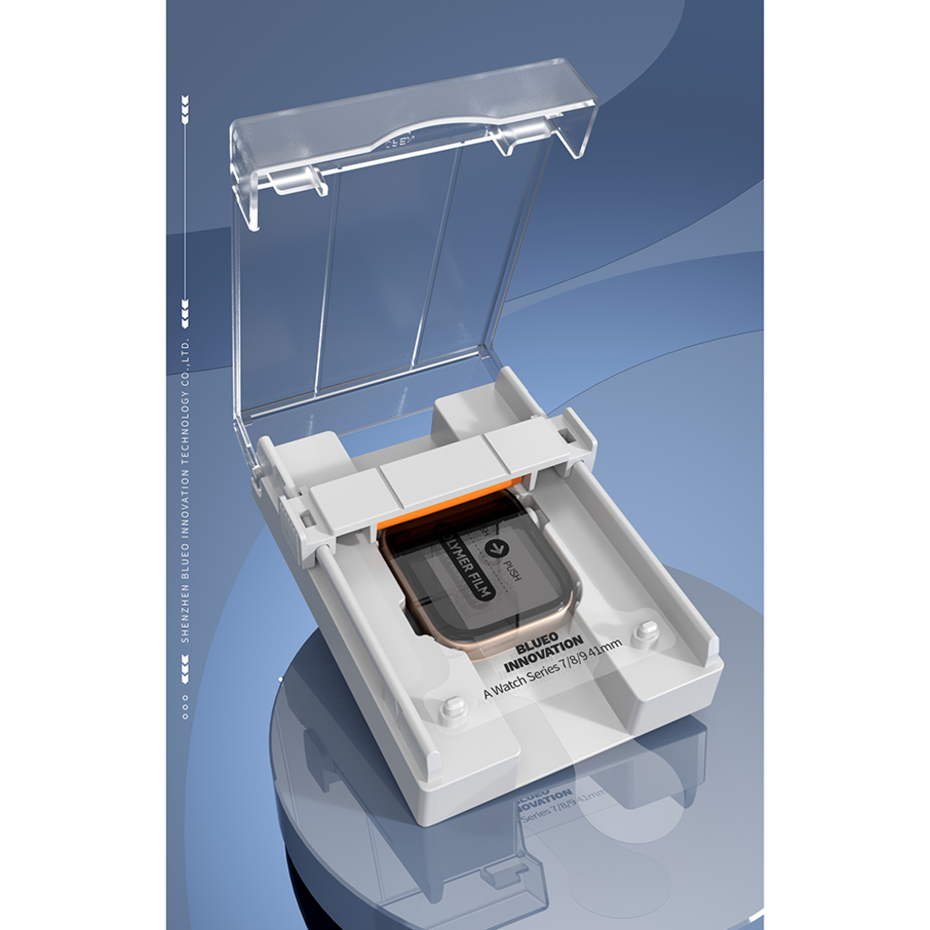 Blueo - Magas Molekulájú Képernyővédő Por Eltávolító Lokátorral - Apple Watch 10 42mm - Fekete - 11