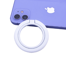 Telefon gyűrű Techsuit - MagSafe kompatibilis - Kerek alakú, alumínium ötvözet, 3M - Fehér