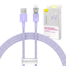 Baseus Lightning Explorer sorozatú gyorstöltő kábel USB-A, 1m, 2,4A (lila)