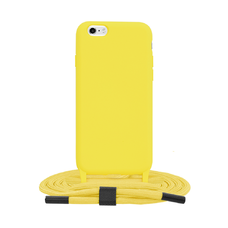 Techsuit - iPhone 6 / iPhone 6S - Keresztpántos nyakba akasztó - Sárga tok