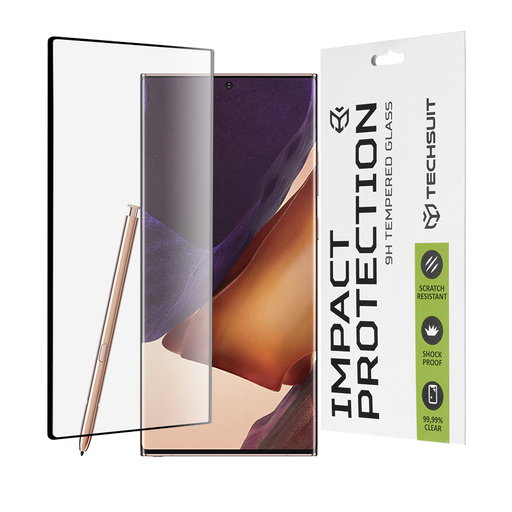 Techsuit - 111D Teljes Borítású / Teljes Ragasztású Üveg / 3D Ívelt Kijelzővédő - Samsung Galaxy Note 20 Ultra 4G / Note 20 Ultra 5G - Fekete