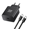 BLUE STAR utazó töltő Type C + Type C - Type C kábel PD QC4.0 3A 25W TFB-TC-25WPD fekete - 1. kép