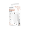Forever hálózati töltő 2xUSB 2,4A LS-03 fehér - 0. kép