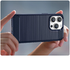 Carbon fliptok iPhone 14 Pro Max-hoz flexibilis gél hátlappal kék, - 2. kép