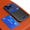Bőr állványtok Samsung Galaxy S23 tok kártyatartóval és állvánnyal kék - 0. kép