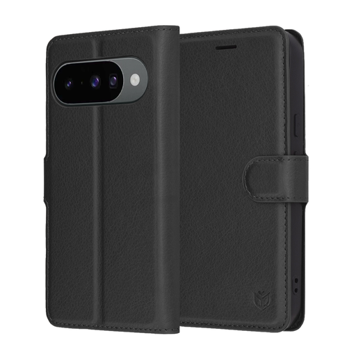  Techsuit bőr tok - Google Pixel 10 / 10 Pro - Fekete.