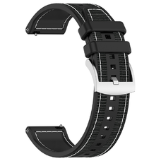 Techsuit - 22mm-es szíj – Huawei Watch GT 2 (46mm)/GT 2 Pro/GT 3 Pro (46mm)/Ultimate, Xiaomi Watch S1 - Fekete.