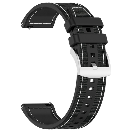 Techsuit - 22mm-es szíj – Huawei Watch GT 2 (46mm)/GT 2 Pro/GT 3 Pro (46mm)/Ultimate, Xiaomi Watch S1 - Fekete.