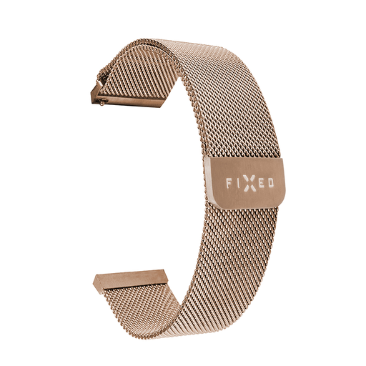 Fix - Hálós szíj 22mm - Huawei Watch GT 2 (46mm)/GT 2 Pro/GT 3 Pro (46mm)/Ultimate, Xiaomi Watch S1 - Rózsaszín arany
