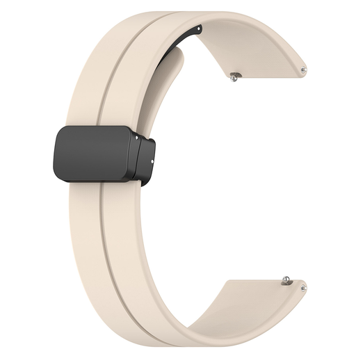 Techsuit - 18 mm-es óraszíj (W011) - Huawei Watch GT 4 (41mm)/W1/Honor Watch S1/Garmin Venu 2S/Vivoactive 4S - Bézs.