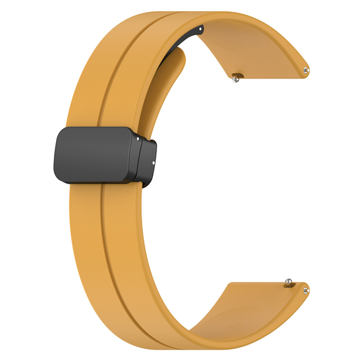 Techsuit - 18 mm-es óraszíj (W011) - Huawei Watch GT 4 (41 mm)/W1/Honor Watch S1/Garmin Venu 2S/Vivoactive 4S - Sárga.
