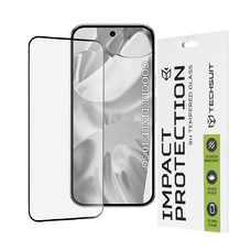 Teljes fedésű / Teljes ragasztású üveg képernyővédő - Techsuit - 111D - Google Pixel 10 - Fekete üvegfólia