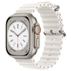 Apple Watch szíj - Techsuit (W038) (42/44/45/46/49 mm) - Fehér - Kompatibilis az 1/2/3/4/5/6/7/8/9/10/SE/SE 2/Ultra/Ultra 2 modellekkel.