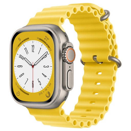 Apple Watch szíj (W038) - Techsuit - Apple Watch 1/2/3/4/5/6/7/8/9/10/SE/SE 2 (38/40/41/42mm) - Sárga.