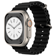 Apple Watch szíj (Techsuit - W038) - Apple Watch 1/2/3/4/5/6/7/8/9/10/SE/SE 2/Ultra/Ultra 2 (42/44/45/46/49mm) - Fekete.