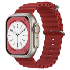 Apple Watch szíj - Techsuit (W038) - 1/2/3/4/5/6/7/8/9/10/SE/SE 2/Ultra/Ultra 2 (42/44/45/46/49mm) - Bordó.