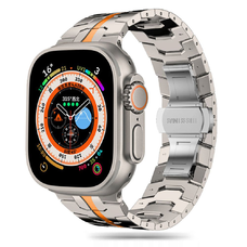 Apple Watch szíj - Techsuit (W063) - Apple Watch 1/2/3/4/5/6/7/8/9/10/SE/SE 2/Ultra/Ultra 2 (42/44/45/46/49mm) - Titán Narancs.