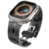 Apple Watch szíj - Techsuit (W063) - Apple Watch 1/2/3/4/5/6/7/8/9/10/SE/SE 2/Ultra/Ultra 2 (42/44/45/46/49mm) - Fekete Narancs - 0. kép