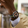 Apple Watch szíj - Techsuit (W063) - Apple Watch 1/2/3/4/5/6/7/8/9/10/SE/SE 2/Ultra/Ultra 2 (42/44/45/46/49mm) - Fekete Narancs - 4. kép