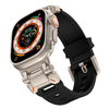 Apple Watch szíj - Techsuit (W064) - Apple Watch 1/2/3/4/5/6/7/8/9/10/SE/SE 2/Ultra/Ultra 2 (42/44/45/46/49mm) - Titán Ezüst Fekete - 2. kép