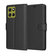 Motorola Moto G86 - Techsuit bőr folio tok - Fekete.