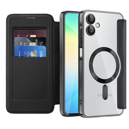 Techsuit - SmartMag Könyv Tok - Samsung Galaxy A06 - Fekete. tok Techsuit - SmartMag Könyv Tok - Samsung Galaxy A06 - Fekete. tok