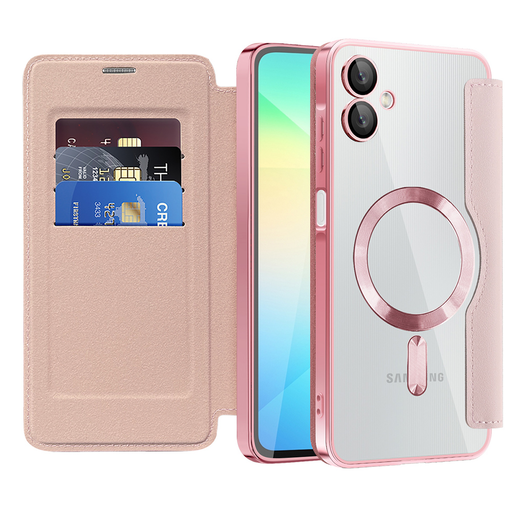 Samsung Galaxy A06 - Techsuit SmartMag könyv tok - rózsaszín Samsung Galaxy A06 - Techsuit SmartMag könyv tok - rózsaszín