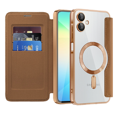 Samsung Galaxy A06 - Techsuit SmartMag Könyv Tok - Barna tok