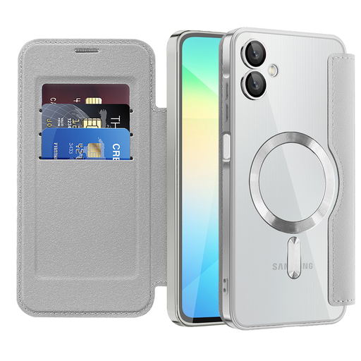 Samsung Galaxy A06 - Techsuit - SmartMag könyv tok - Szürke Samsung Galaxy A06 - Techsuit - SmartMag könyv tok - Szürke