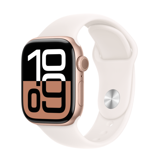 Apple Watch S10 GPS 42mm Rose Gold Alu Case with Light Blush Sport Band - M/L