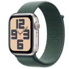 Apple Watch SE2 v3 GPS 44mm Starlight Alu Case with Lake Green Sport Loop