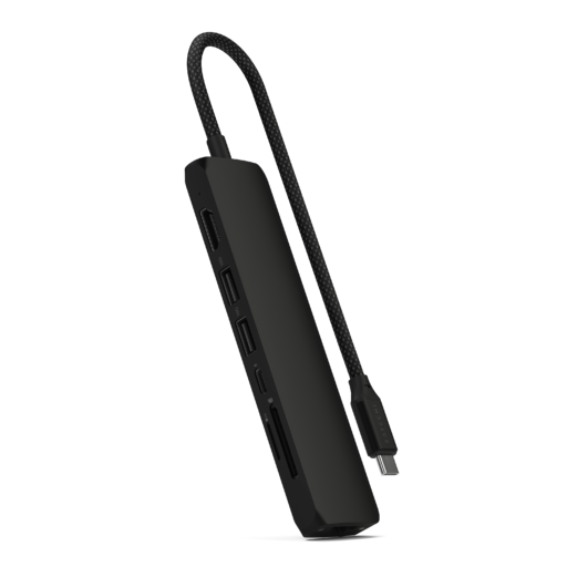  Satechi 7 az 1-ben USB-C Vékony Többportos Adapter Ethernettel - Fekete