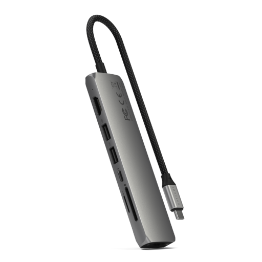  Satechi 7 az 1-ben USB-C Vékony Többportos Adapter Ethernettel - Űrszürke