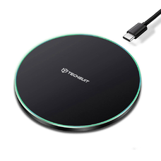 Vezeték nélküli töltő - Techsuit Premium (CHWR031) - RGB színek, 15W, 3A - Fekete.