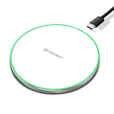 Vezeték nélküli töltő - Techsuit Premium (CHWR031) - RGB színek, 15W, 3A - Fehér.