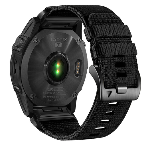 Óraszíj Techsuit - QuickFit 20mm (W070) - Instinct 2S Solar/Approach S70 42mm/Fenix 7S Pro Sapphire Solar - Obszidián Fekete.