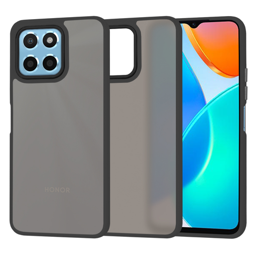 Techsuit - HaloFrost Sorozat - Honor X6 / X8 5G / 70 Lite - Fekete (telefonvédő tok)